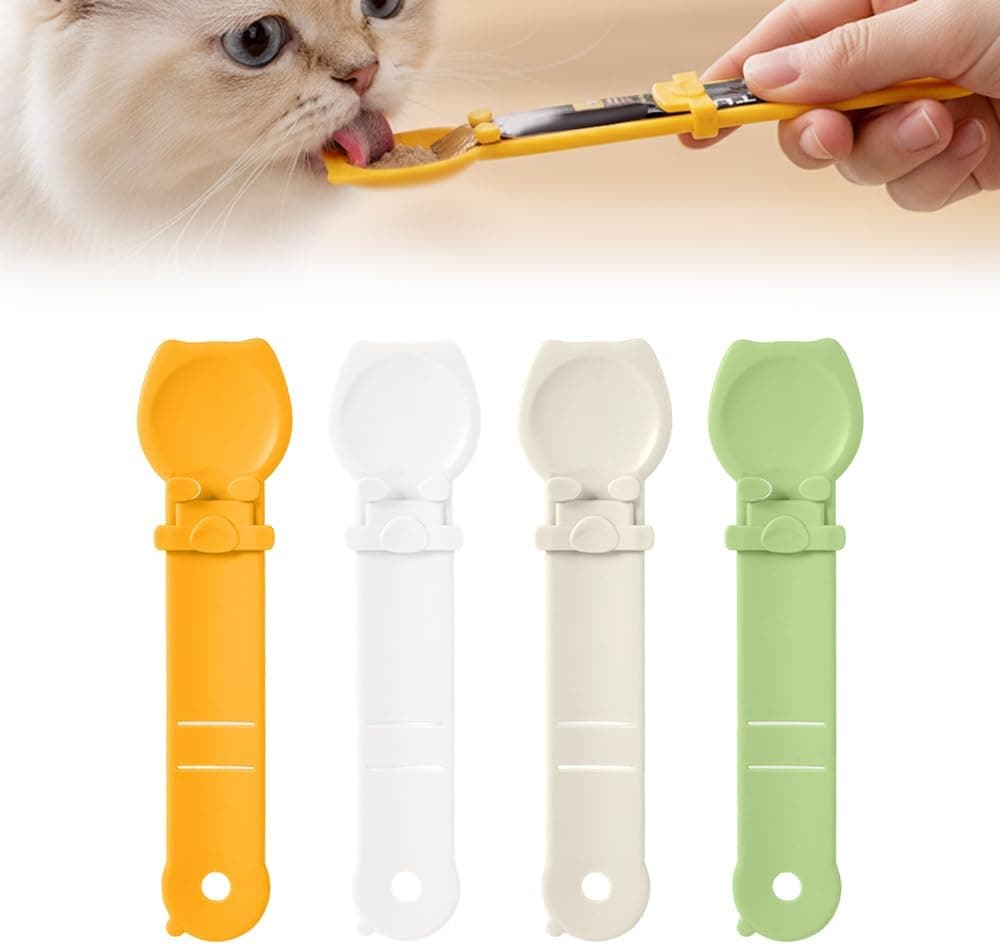 4 Pieces Silicone Pet Food Spoon and Can Scraper Set for Wet Food, Treats and Pouches, Easy-Use Feeding Tools for Cats and Dogs, Multicolor, photo 1 of 7