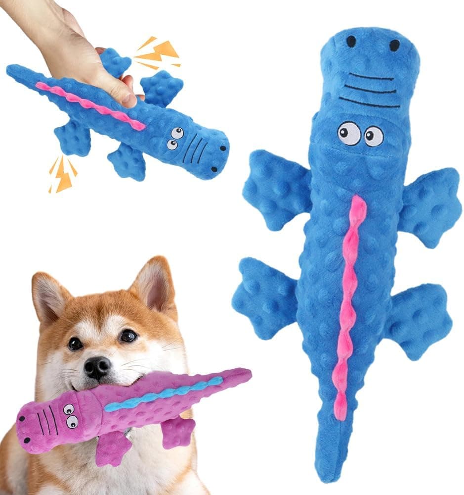 Interactive Dog Toys, 2026 New Cute Squeaky Chew Toys for Dogs, Durable Soft Plush with Squeaker Aggressive Chewers Small Medium Large Breed Dogs (Blue) Blue, photo 1 of 8
