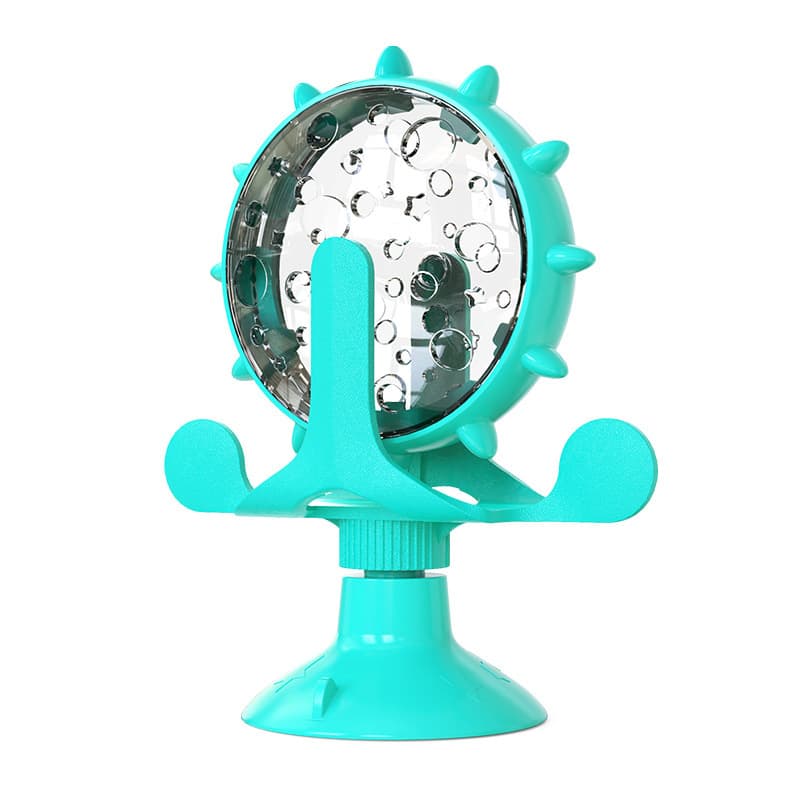 Interactive Pet Treat Dispenser - Spinning Wheel Food Puzzle Toy for Cats & Dogs with Suction Cup Base