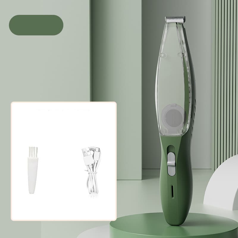 Rechargeable Pet Grooming Clipper with Built-in Vacuum - Low Noise Hair Trimmer for Dogs & Cats