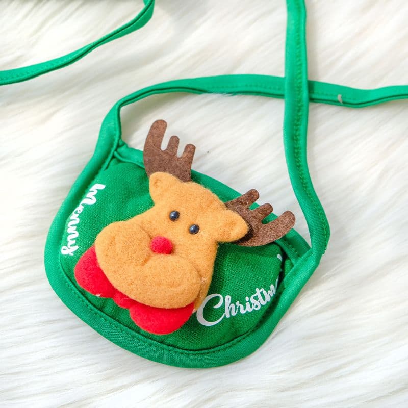 Pet Bib Santa Hat Elk Polyester