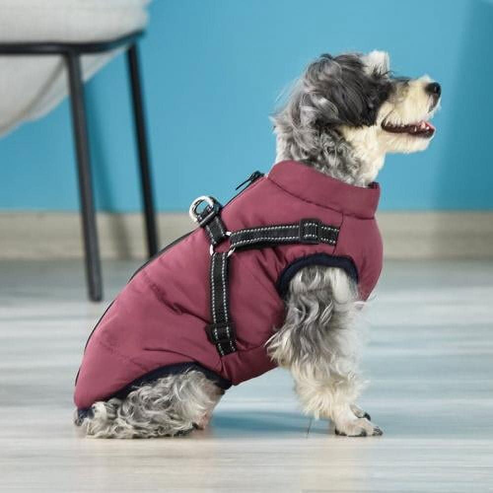 Warm Waterproof Dog Jacket, Fleece-Lined Winter Coat with Reflective Trim and D-Ring for Small to Large Dogs, Dusty Rose, photo 1 of 10