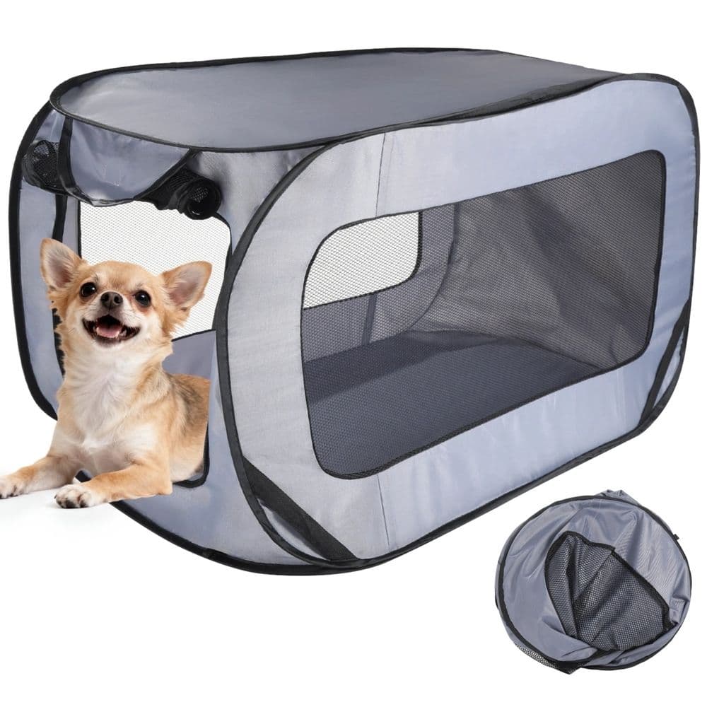 Dog Travel Crate Foldable Pop Up Dog Crate with Storage Bag 94×53×53 cm Travel Pet Kennel Small Dog Tent Crates Cage Portable Puppy Seat Kennel for Indoor Outdoor Puppy Cat, photo 1 of 5