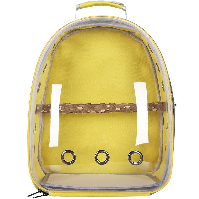 Stylish Transparent PVC Pet Carrier Backpack - Large Capacity, Multi-Use for Birds & Cats(Including Wooden Stick)