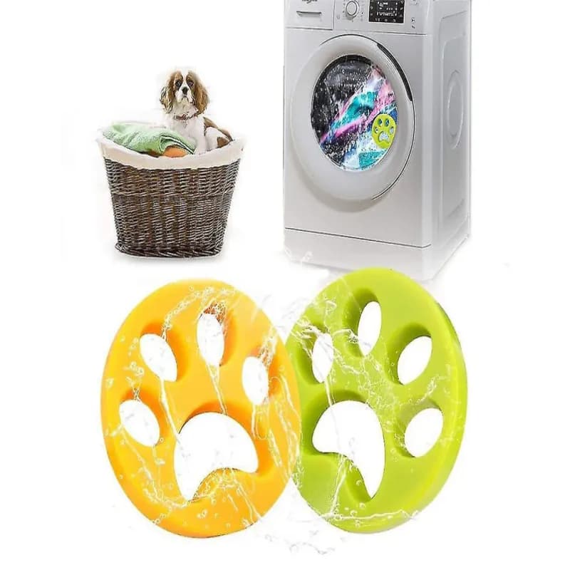 2PCS Pet Hair Remover, Cat Dog Fur Catcher for Laundry Washing Machine (green&orange)