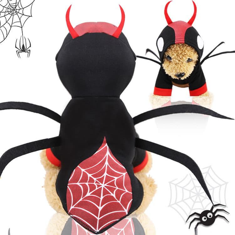 Pet Hoodie Costume Spider Beetle Dog Clothes Hooded Spider 1.2 m XS bust 30 back length 20cm, photo 1 of 7