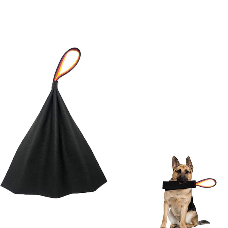 Premium Full-Grain Leather Dog Training Tug - Interactive Bite Rag with Strong Loop Handle for Play & Drive Building