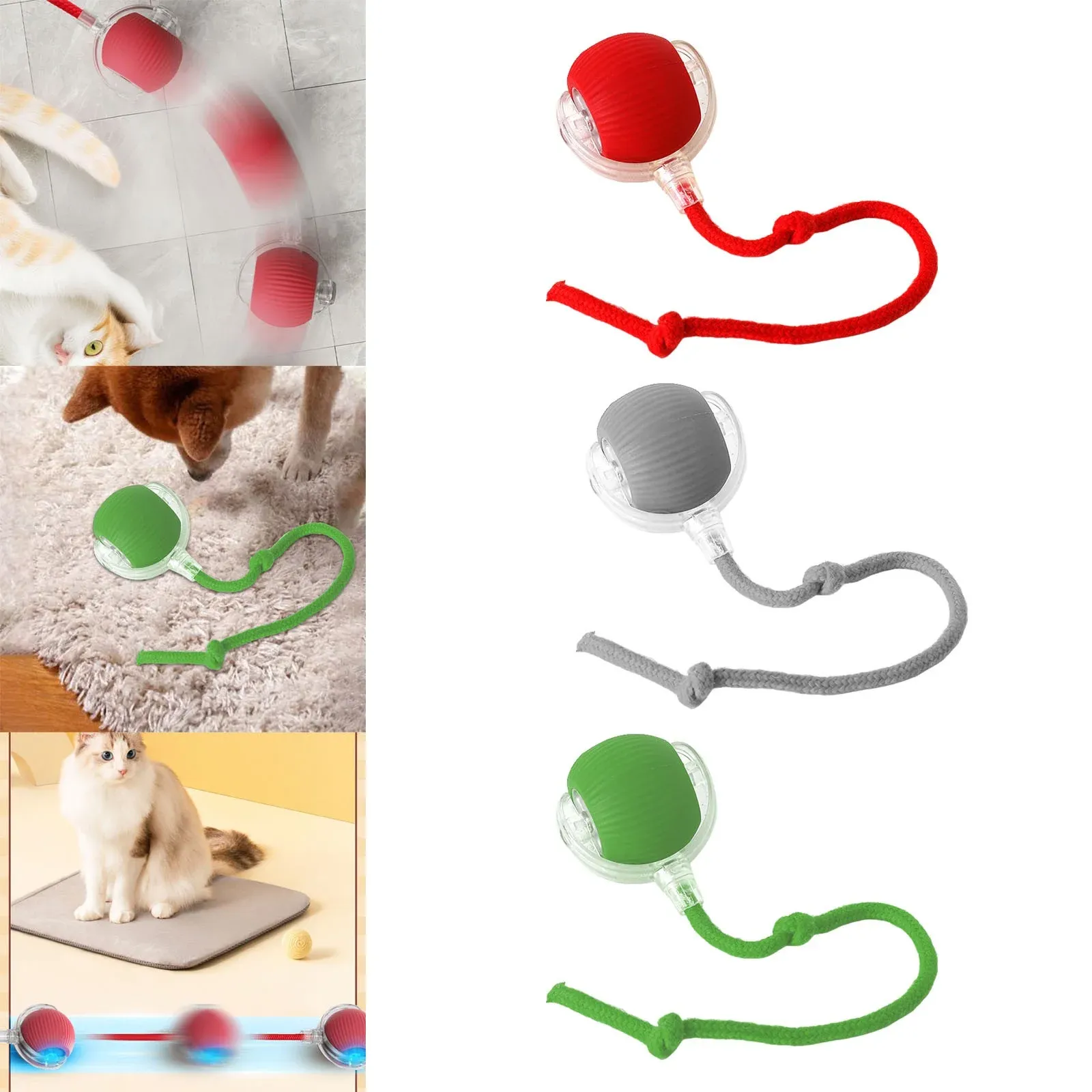 3 Pack Interactive Cat Ball Toy, Electric Cat Toy with USB Rechargeable, Three Working Modes, 360 Rolling Smart Ball for Cats and Dogs, photo 1 of 7