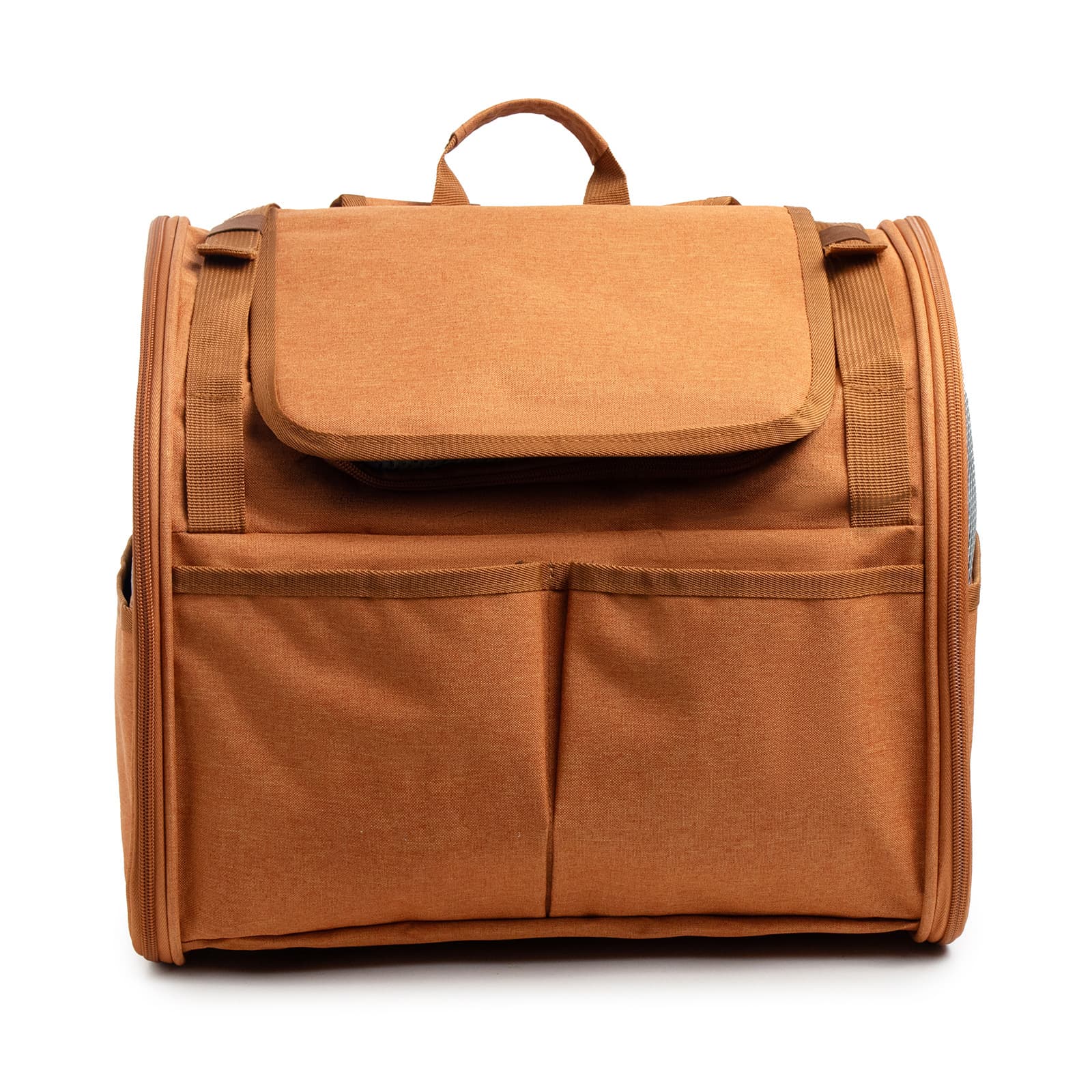 Brown Pet Carrier Backpack - Comfortable and Stylish for Cats and Small Dogs, photo 1 of 4
