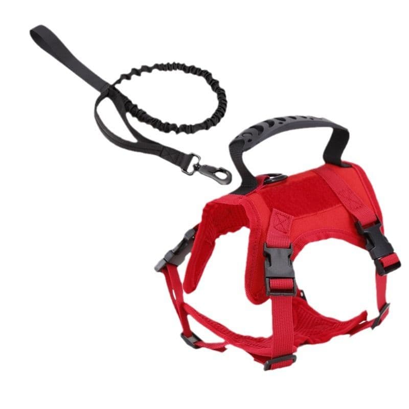 Escape Proof Cat Harness & Leash Set Adjustable Mesh Vest with Handle for Outdoor Walking - Red, photo 1 of 6