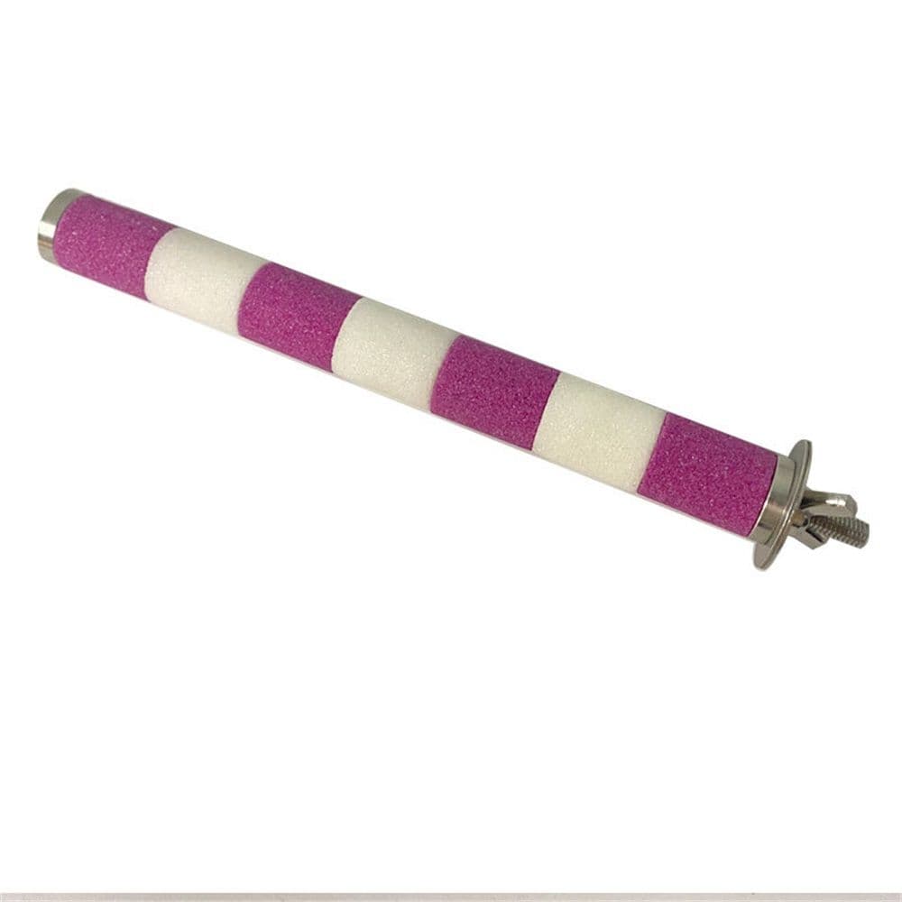 Frosted Bird Rod Toy for Parrots and Parakeets Sturdy Chewing Stand Screw Mount Bird Perch for Cage Accessories Suitable for Budgerigars and Cockatiels(2*20cm white+pink), photo 1 of 5