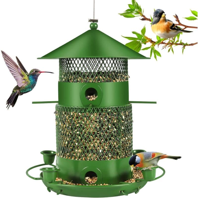 27Cm Hanging Bird Feeder, Outdoor Waterproof Hummingbird Lantern Feeder, 2.5L Weatherproof Large Capacity Seed, photo 1 of 4