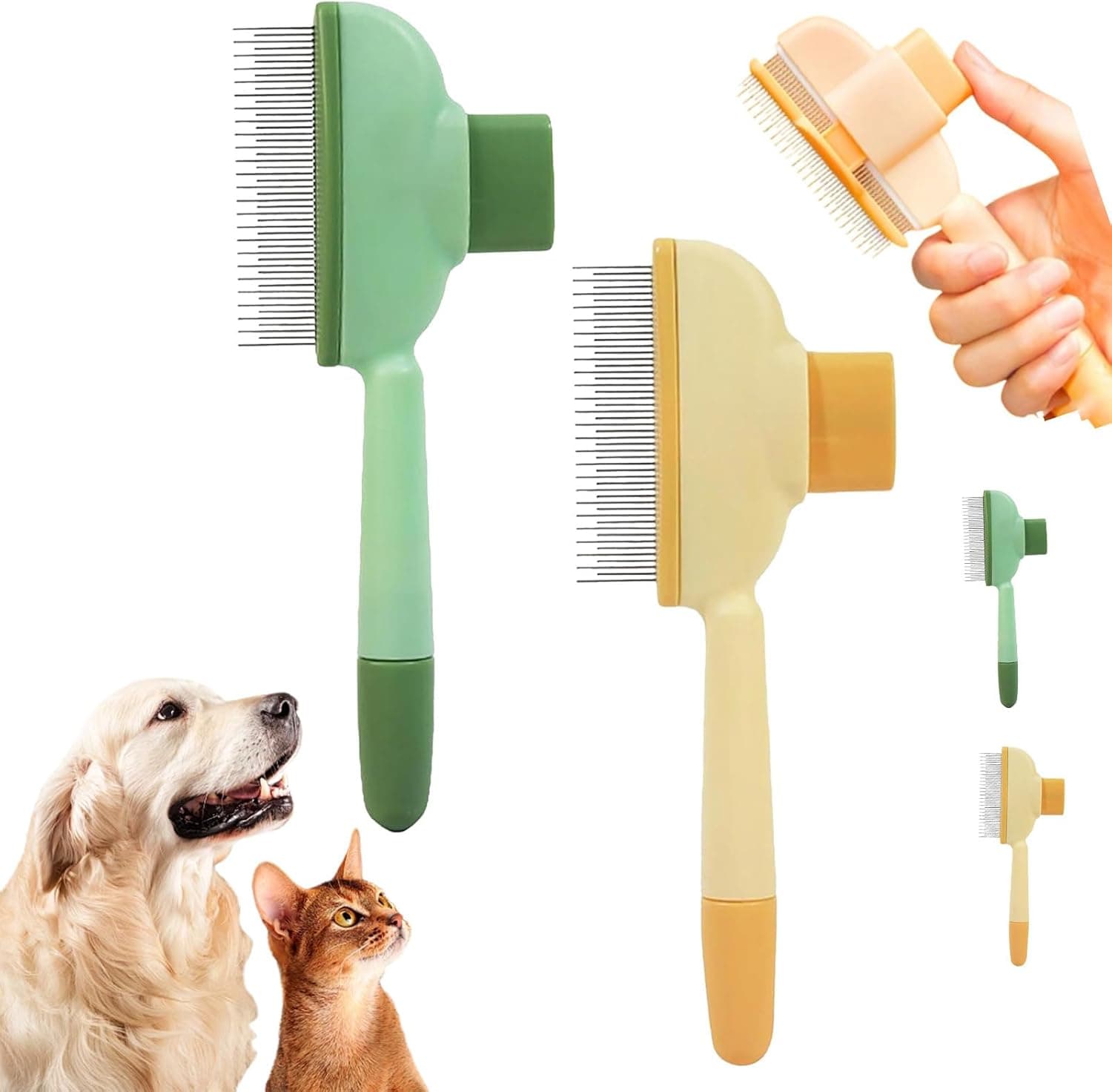 Zen Brush for Cats, New Avatar Zenbrush Cat Comb, Upgrade Self-Cleaning Pet Flea Comb Grooming Brush, Short&long Cat Dogs Multi-function Grooming Brushs for Massaging and Removes Fur (Mix), photo 1 of 7