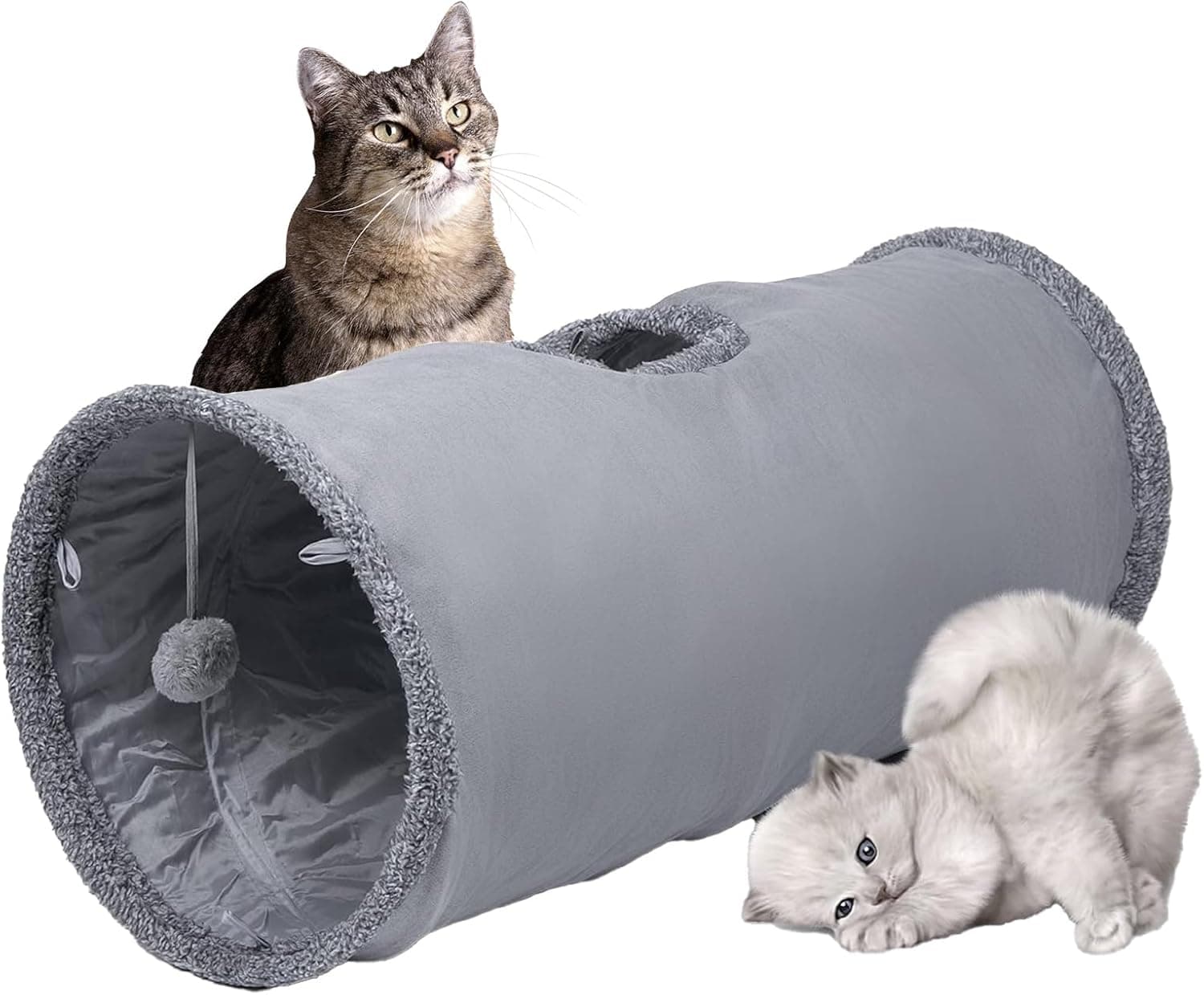 Cat Play Tunnel - 1 Piece - Indoor Outdoor Pet Play Tube - Crawl Tunnel - Play House - Grey, photo 1 of 5