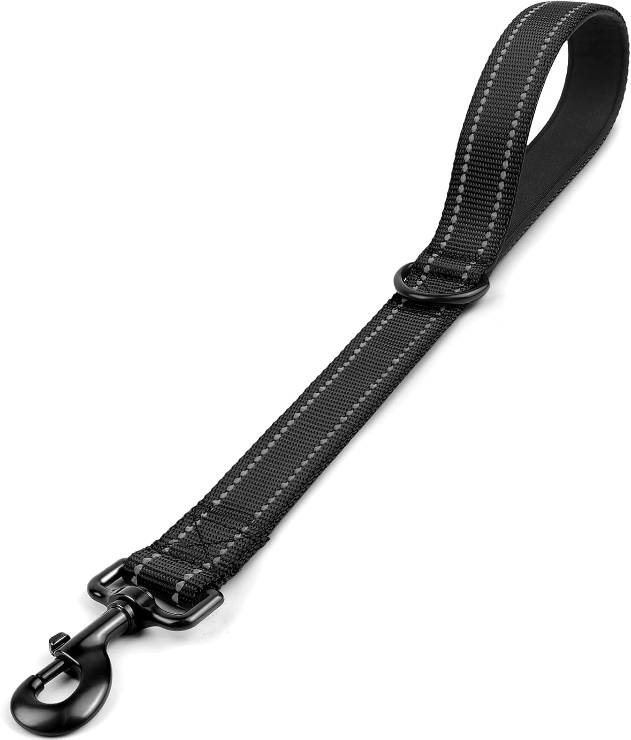 Strong Short Dog Leash 46 cm, 3 cm Wide, Heavy Duty, Padded Handle for Traffic Control, Reflective Medium and Large Dogs Walking Training, Black 46 cm, photo 1 of 6