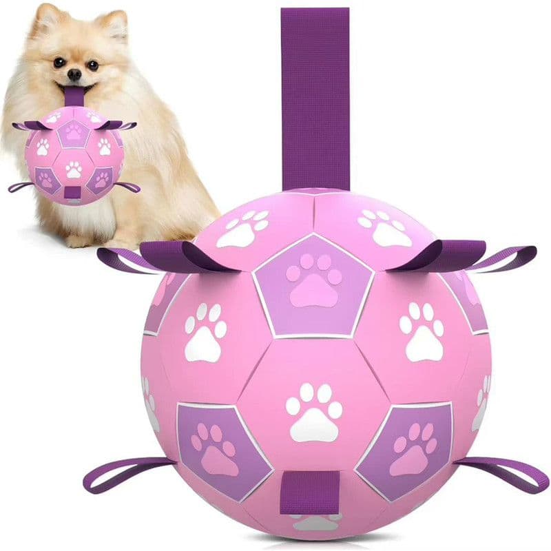 Durable Dog Soccer Ball Toy, 15cm Inflatable Soccer Ball, Teething and Entertainment Training Ball, Includes Pump